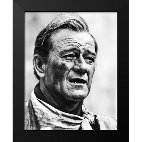 John Wayne Black Modern Wood Framed Art Print by Hollywood Photo Archive