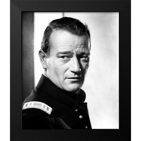 John Wayne Black Modern Wood Framed Art Print by Hollywood Photo Archive