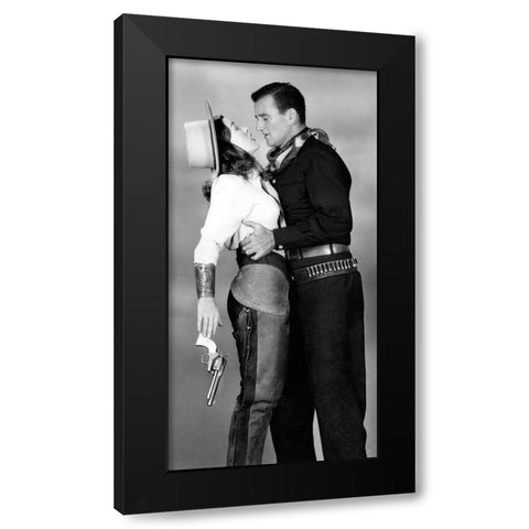 John Wayne Black Modern Wood Framed Art Print by Hollywood Photo Archive