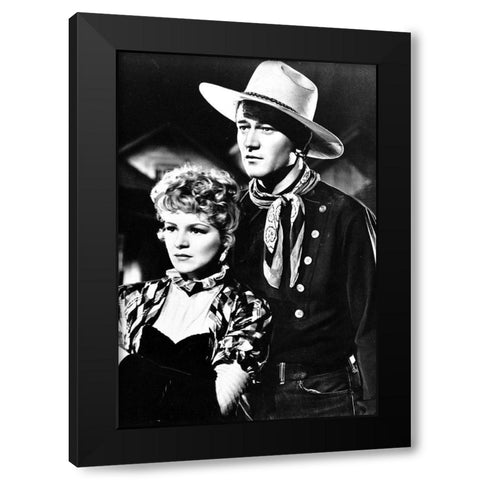 John Wayne Black Modern Wood Framed Art Print by Hollywood Photo Archive
