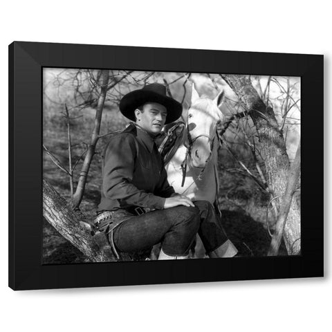 The Desert Trail - John Wayne Black Modern Wood Framed Art Print with Double Matting by Hollywood Photo Archive
