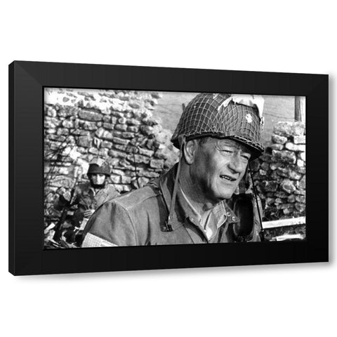 The Longest Day - John Wayne Black Modern Wood Framed Art Print by Hollywood Photo Archive