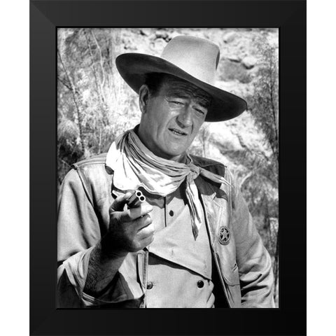 The Commancheros - John Wayne Black Modern Wood Framed Art Print by Hollywood Photo Archive