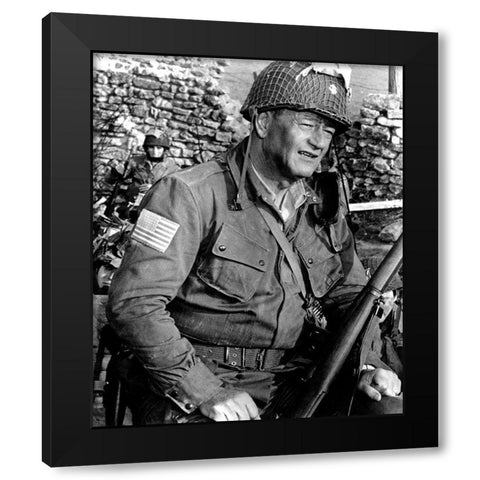The Longest Day - John Wayne Black Modern Wood Framed Art Print with Double Matting by Hollywood Photo Archive
