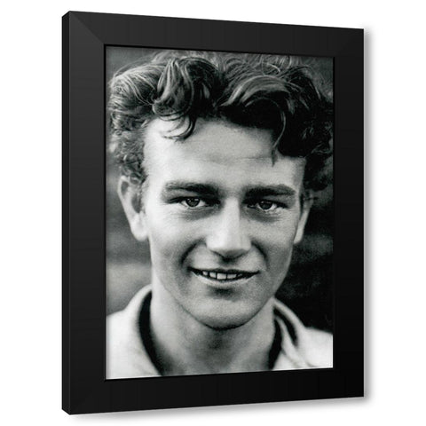 Young John Wayne Black Modern Wood Framed Art Print with Double Matting by Hollywood Photo Archive