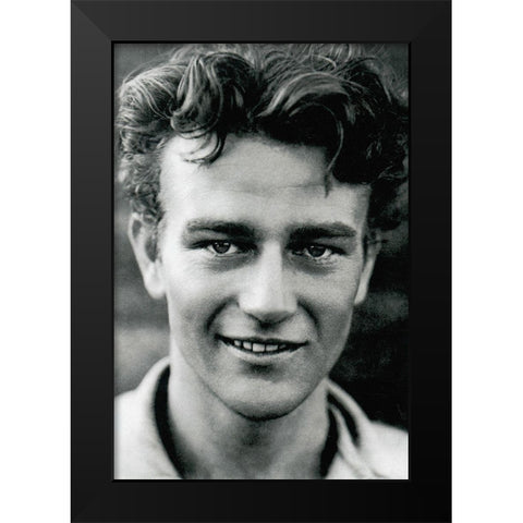 Young John Wayne Black Modern Wood Framed Art Print by Hollywood Photo Archive