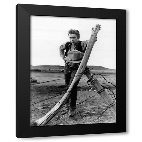James Dean Black Modern Wood Framed Art Print with Double Matting by Hollywood Photo Archive