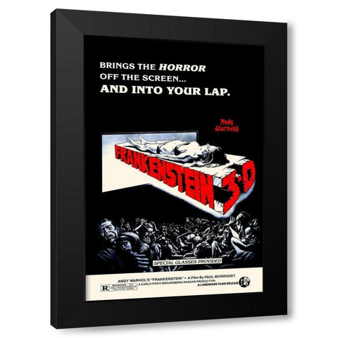 Andy Warhols Frankenstein 3D Black Modern Wood Framed Art Print with Double Matting by Hollywood Photo Archive
