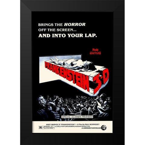 Andy Warhols Frankenstein 3D Black Modern Wood Framed Art Print by Hollywood Photo Archive