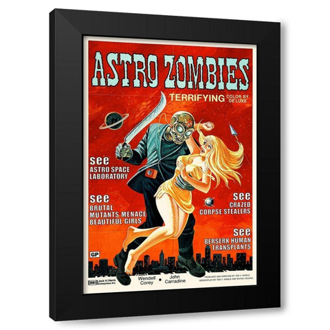 Astro Zombies Black Modern Wood Framed Art Print by Hollywood Photo Archive