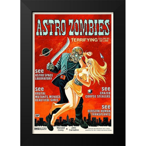 Astro Zombies Black Modern Wood Framed Art Print by Hollywood Photo Archive