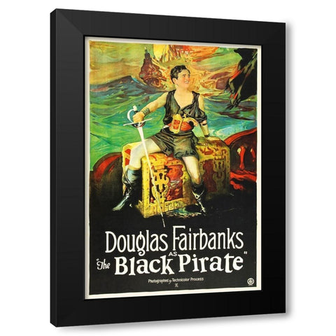 The Black Pirate - Douglas Fairbanks Black Modern Wood Framed Art Print with Double Matting by Hollywood Photo Archive