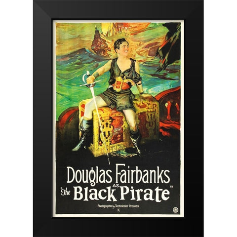 The Black Pirate - Douglas Fairbanks Black Modern Wood Framed Art Print by Hollywood Photo Archive