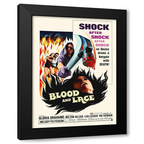 Blood and Lace Black Modern Wood Framed Art Print with Double Matting by Hollywood Photo Archive