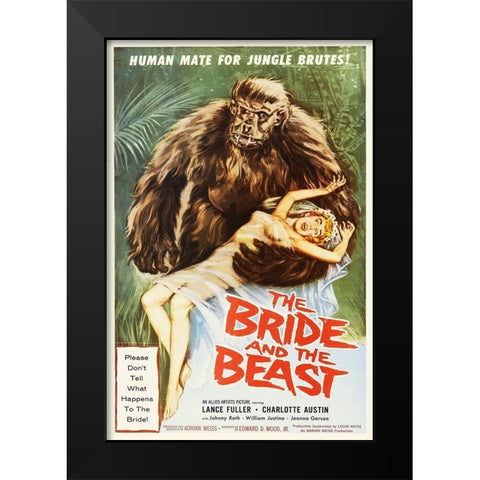 Bride and the Beast Black Modern Wood Framed Art Print by Hollywood Photo Archive