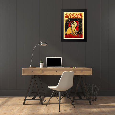 Cat and Canary Black Modern Wood Framed Art Print by Hollywood Photo Archive