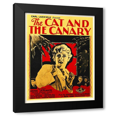 Cat and Canary Black Modern Wood Framed Art Print with Double Matting by Hollywood Photo Archive