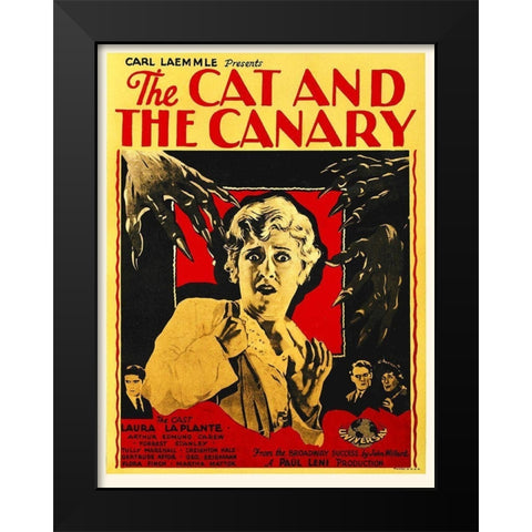 Cat and Canary Black Modern Wood Framed Art Print by Hollywood Photo Archive