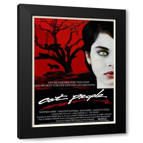 Cat People Black Modern Wood Framed Art Print by Hollywood Photo Archive