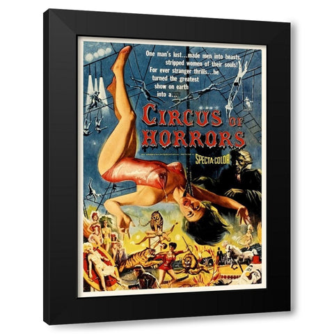 Circus of Horrors Black Modern Wood Framed Art Print by Hollywood Photo Archive