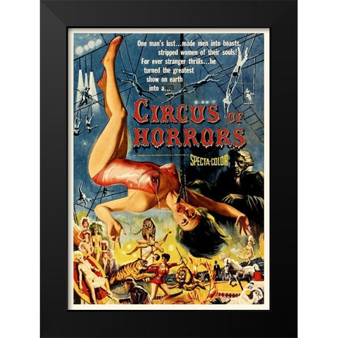 Circus of Horrors Black Modern Wood Framed Art Print by Hollywood Photo Archive