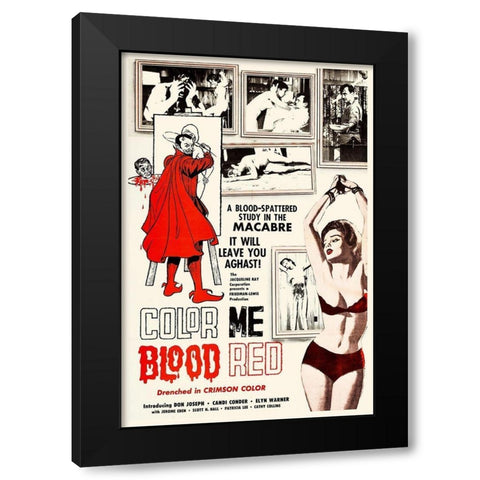 Color Me Blood Read Black Modern Wood Framed Art Print by Hollywood Photo Archive