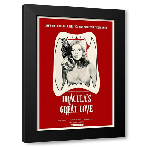 Draculas Great Love Black Modern Wood Framed Art Print by Hollywood Photo Archive