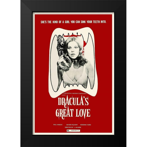 Draculas Great Love Black Modern Wood Framed Art Print by Hollywood Photo Archive