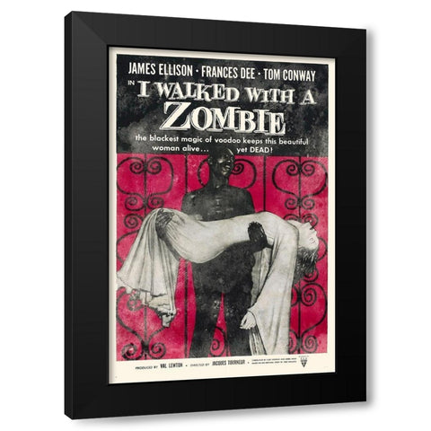 I Walked with A Zombie Black Modern Wood Framed Art Print with Double Matting by Hollywood Photo Archive