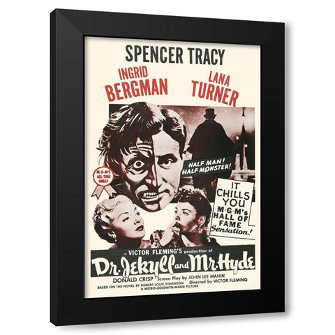 Doctor Jekyll and Mister Hyde Black Modern Wood Framed Art Print with Double Matting by Hollywood Photo Archive