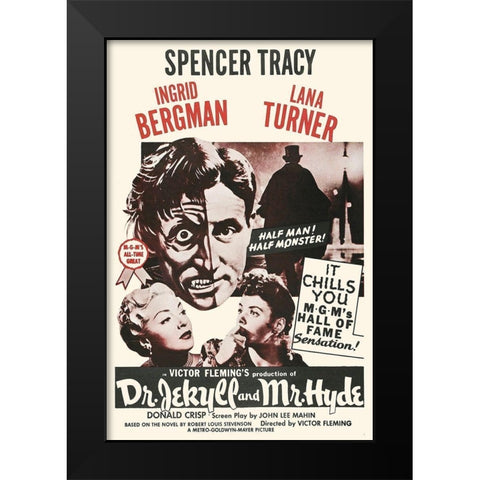 Doctor Jekyll and Mister Hyde Black Modern Wood Framed Art Print by Hollywood Photo Archive