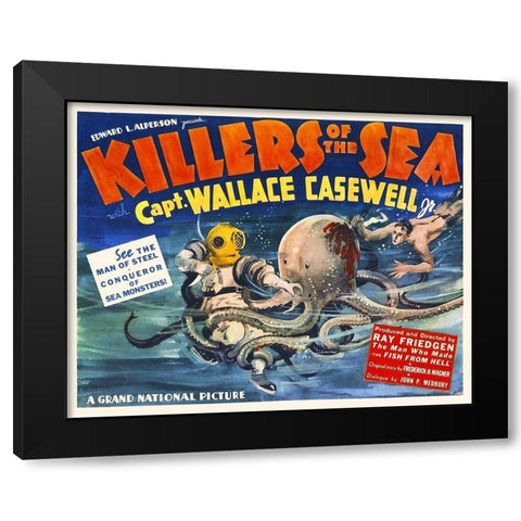 Killers of the Sea Black Modern Wood Framed Art Print with Double Matting by Hollywood Photo Archive