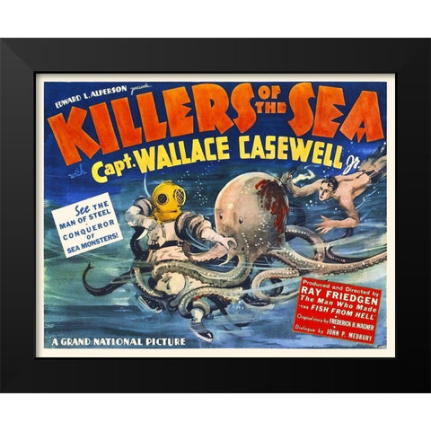 Killers of the Sea Black Modern Wood Framed Art Print by Hollywood Photo Archive
