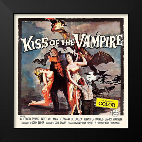 Kiss of the Vampire (Universal International, 1963D44F6S Black Modern Wood Framed Art Print by Hollywood Photo Archive
