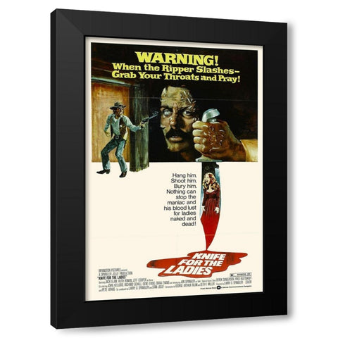 Knife For The Ladies Black Modern Wood Framed Art Print with Double Matting by Hollywood Photo Archive