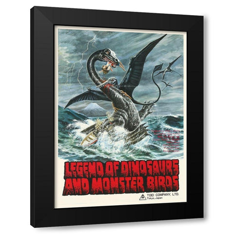 Legend of Dinosaurs and Monster Birds Black Modern Wood Framed Art Print with Double Matting by Hollywood Photo Archive