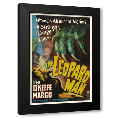 The Leopard Man Black Modern Wood Framed Art Print with Double Matting by Hollywood Photo Archive
