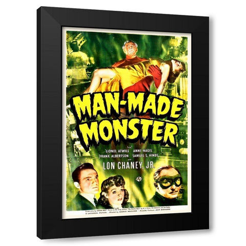Man Made Monster Black Modern Wood Framed Art Print by Hollywood Photo Archive