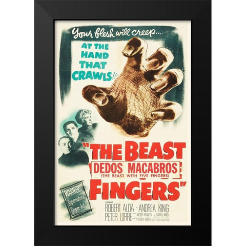 Spanish - The Beast with Five Fingers Black Modern Wood Framed Art Print by Hollywood Photo Archive