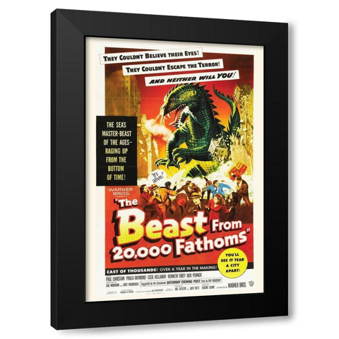 The Beast from 20,000 Fathoms Black Modern Wood Framed Art Print by Hollywood Photo Archive