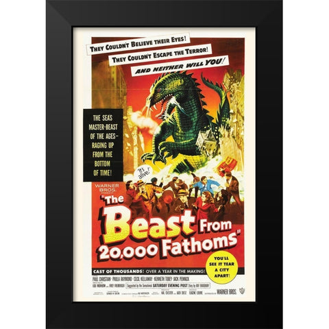 The Beast from 20,000 Fathoms Black Modern Wood Framed Art Print by Hollywood Photo Archive