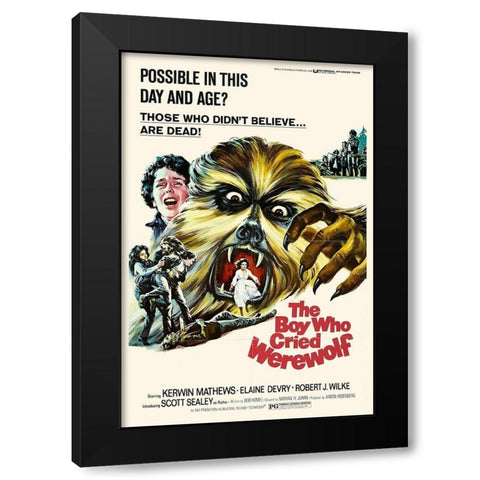 The Boy Who Cried Werewolf Black Modern Wood Framed Art Print with Double Matting by Hollywood Photo Archive
