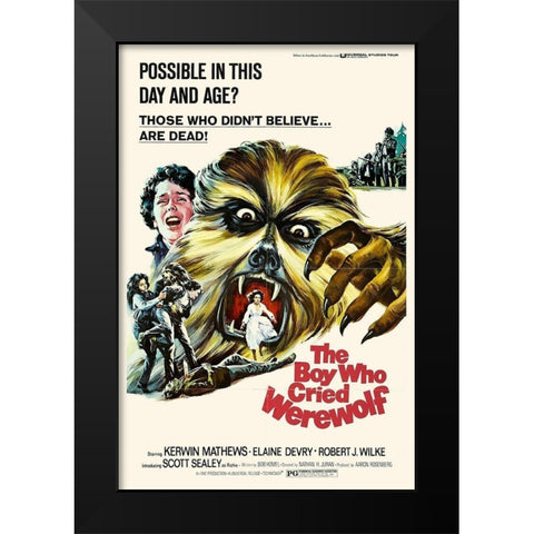 The Boy Who Cried Werewolf Black Modern Wood Framed Art Print by Hollywood Photo Archive