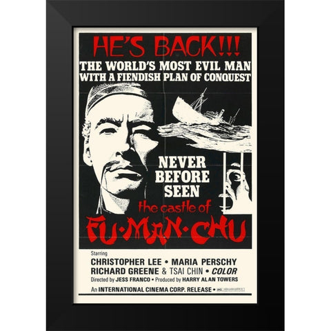 The Castle of Fu Man Chu Black Modern Wood Framed Art Print by Hollywood Photo Archive