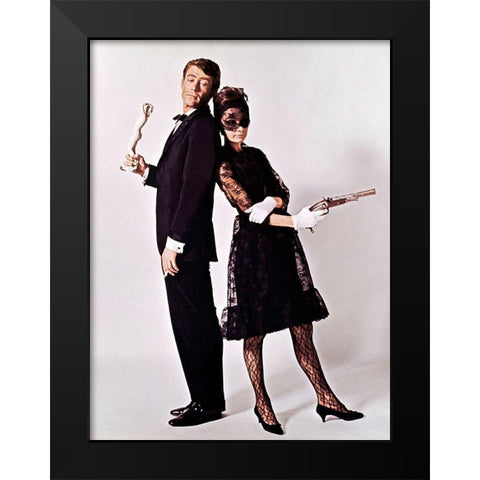 Audrey Hepburn and Peter OToole Black Modern Wood Framed Art Print by Hollywood Photo Archive