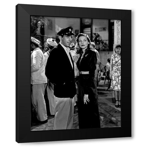 Bogart and Bacall Black Modern Wood Framed Art Print by Hollywood Photo Archive
