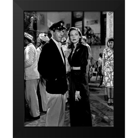 Bogart and Bacall Black Modern Wood Framed Art Print by Hollywood Photo Archive