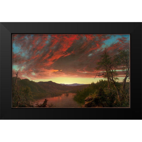 Twilight in the Wilderness Black Modern Wood Framed Art Print by Church, Frederic Edwin