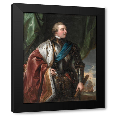 George III Black Modern Wood Framed Art Print with Double Matting by West, Benjamin