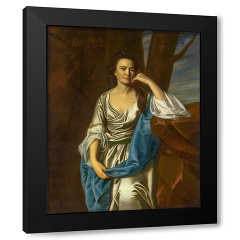 Catherine Greene Black Modern Wood Framed Art Print with Double Matting by Copley, John Singleton